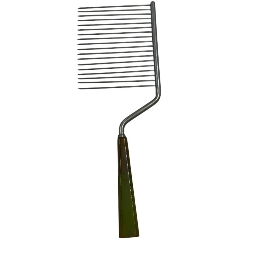 Vintage Kitchen Utensil Bakelite Handle Brown Green Marbled Cake Breaker Comb